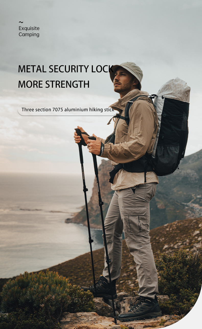 【新品訂購】ST07加長款輕量碳纖維五節行山杖｜NH18D010-Z