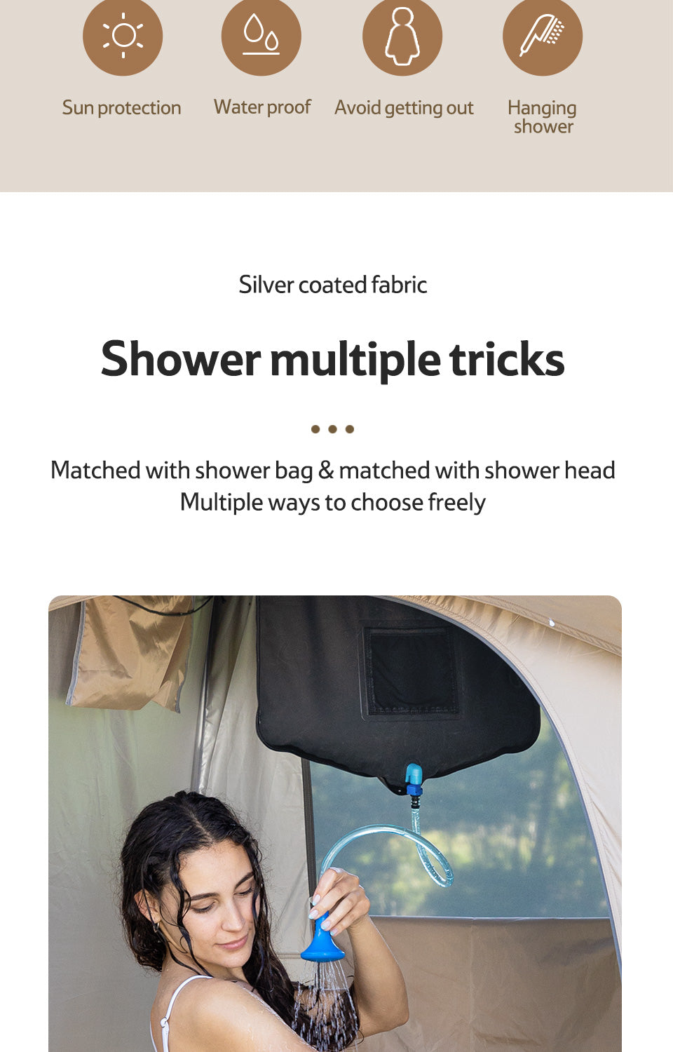 【新品訂購】乾濕分離雙人更衣帳篷 | 戶外沐浴間 | 210T遮光防走光 NH21ZP005