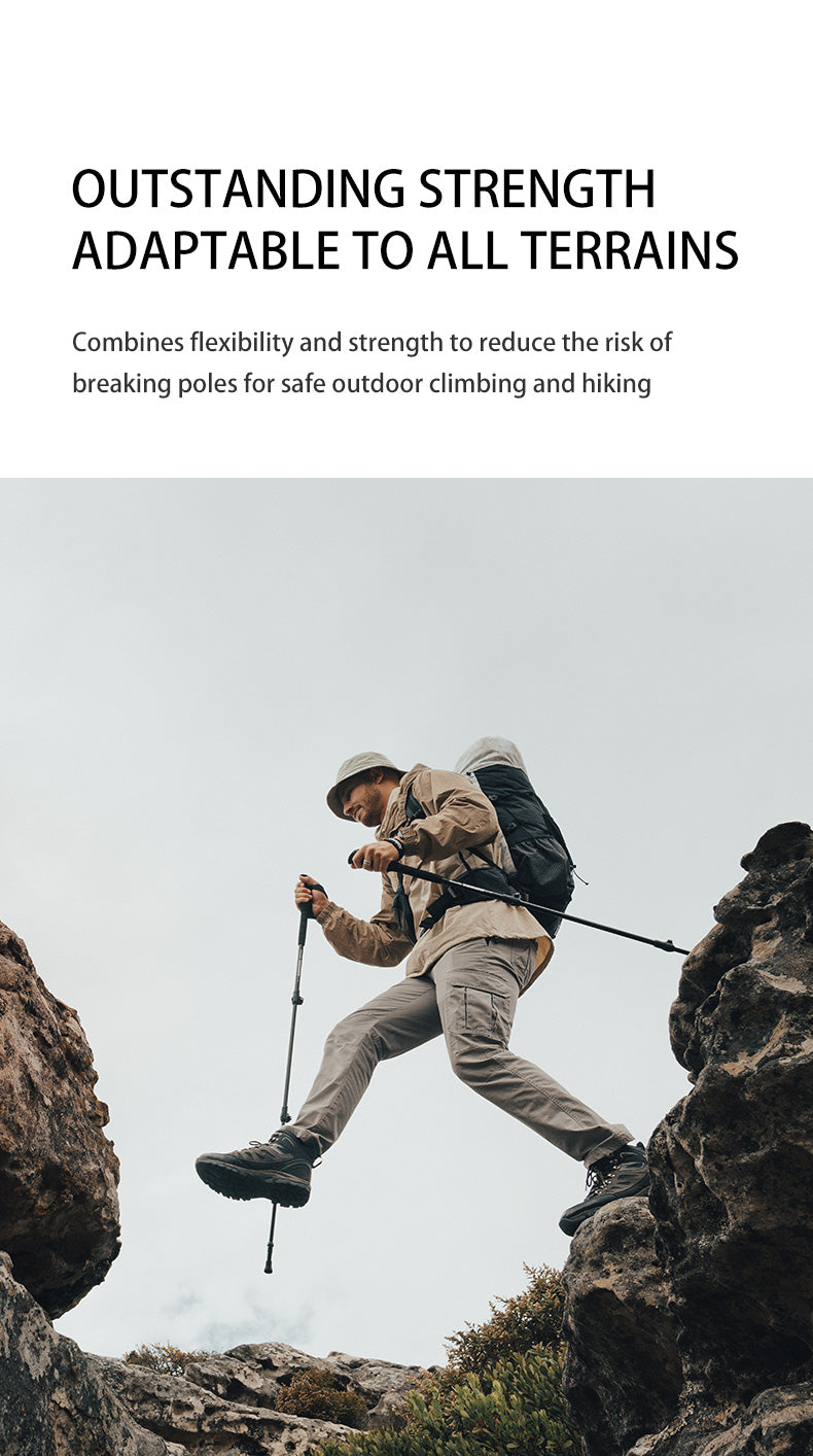 【新品訂購】ST07加長款輕量碳纖維五節行山杖｜NH18D010-Z