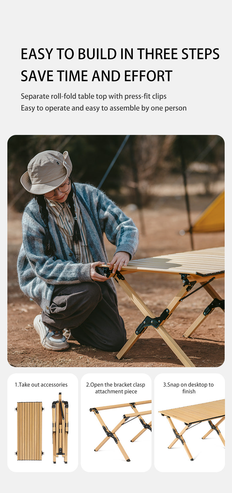 【新品訂購】輕量鋁合金蛋捲桌M/L/XL 碼｜戶外野餐露營桌｜便攜易收納｜ CNK2300JU010