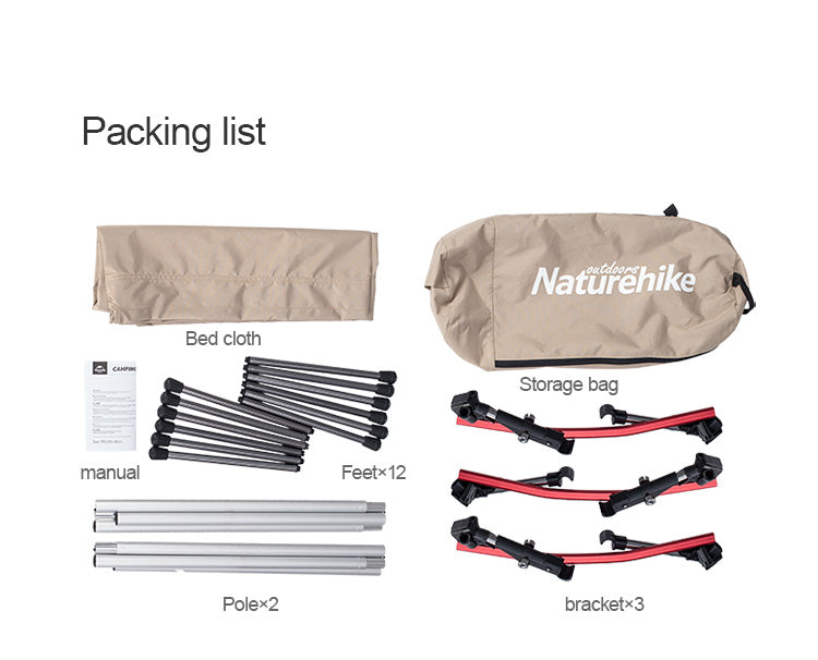 【新品訂購】簡易野外鋁合金｜輕量化 露營 睡床 高承重 (150kg) ｜NH19JJ006