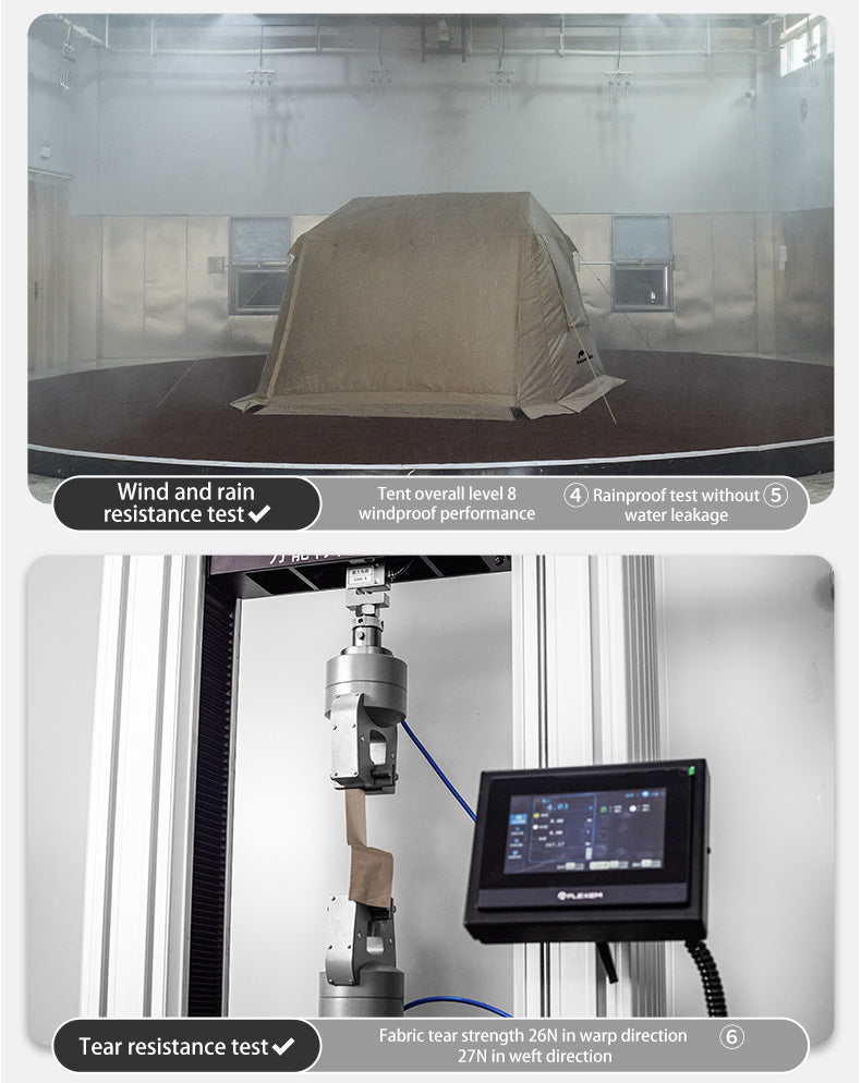 【Featured】鄉村風6.0 速開防水6人帳篷 (附帳篷柱)