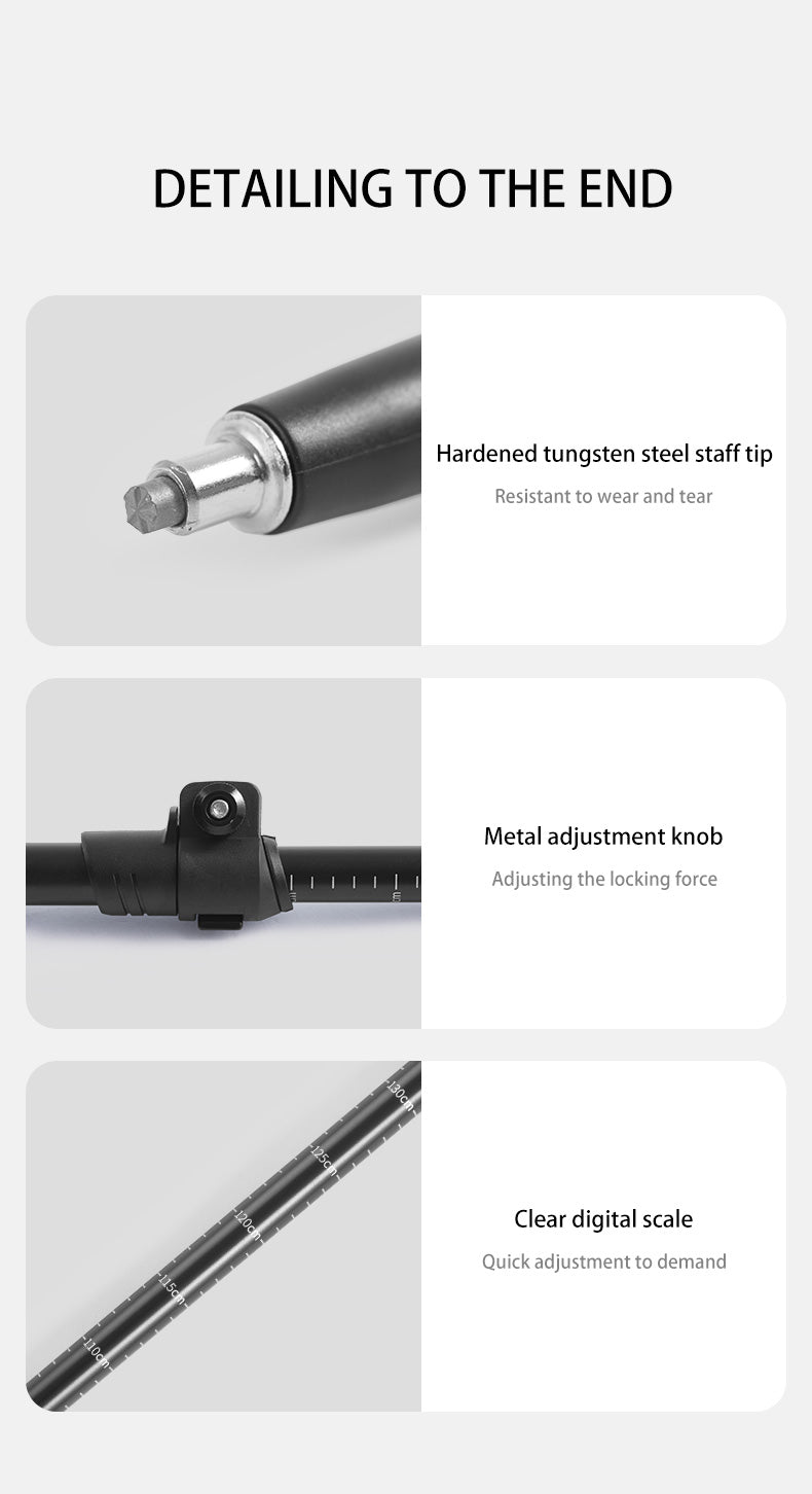 【新品訂購】ST07加長款輕量碳纖維五節行山杖｜NH18D010-Z