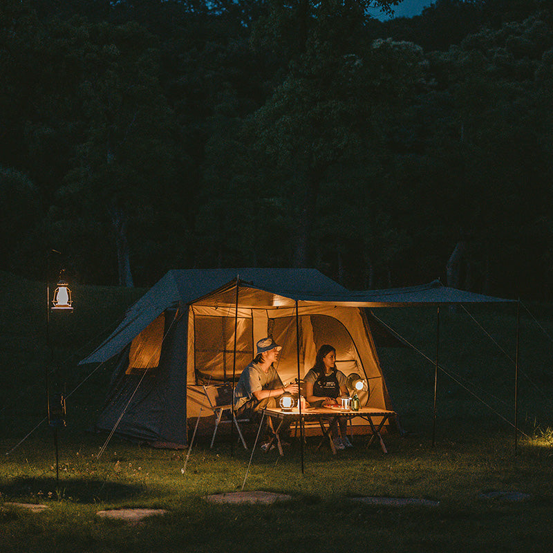 【Featured】鄉村風6.0 速開防水6人帳篷 (附帳篷柱)