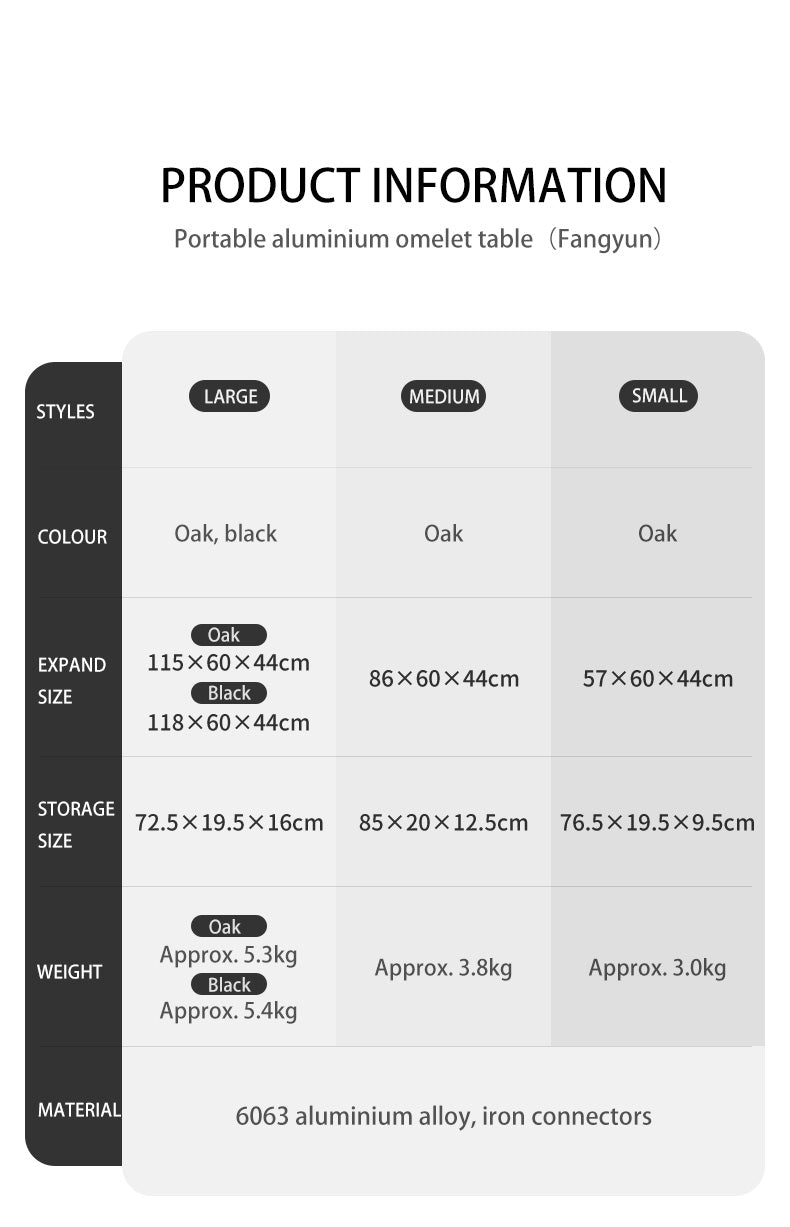 【新品訂購】輕量鋁合金蛋捲桌M/L/XL 碼｜戶外野餐露營桌｜便攜易收納｜ CNK2300JU010
