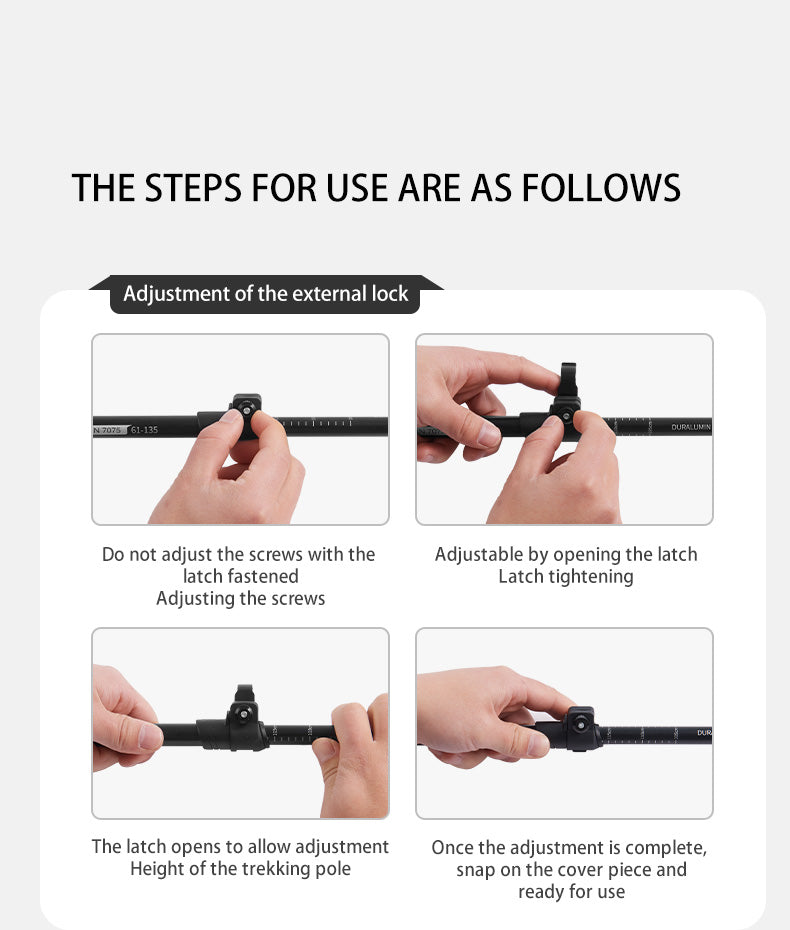 【新品訂購】ST07加長款輕量碳纖維五節行山杖｜NH18D010-Z