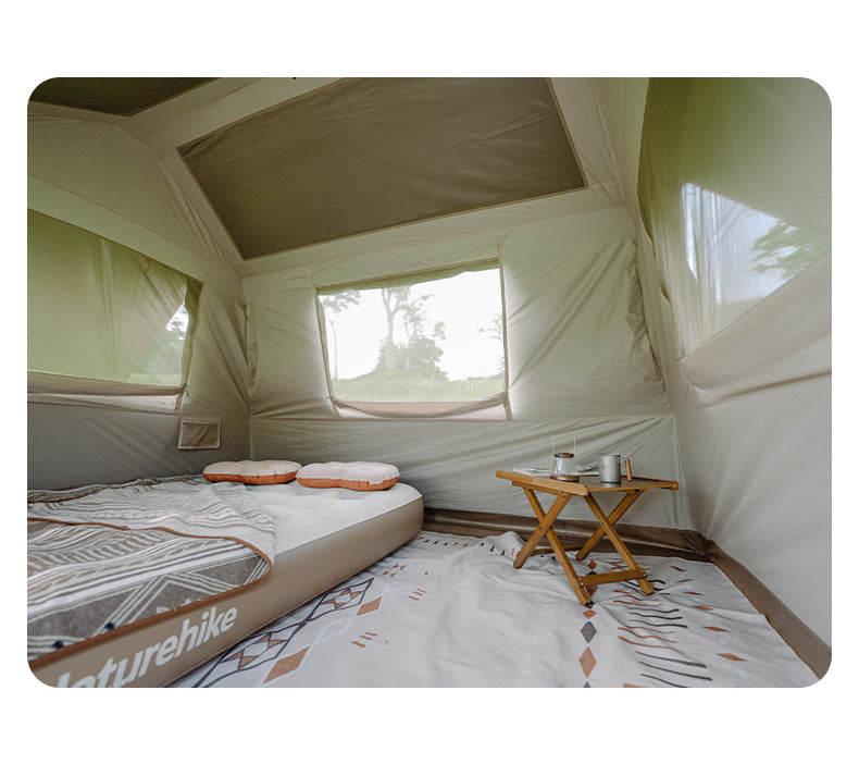 【Featured】鄉村風6.0 速開防水6人帳篷 (附帳篷柱)