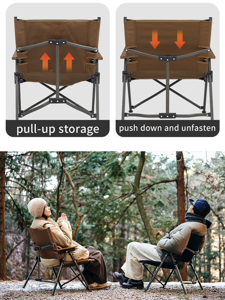 【新品訂購】暮望L04速開折疊椅 | 輕量化克米特椅 | 櫸木扶手露營椅 CNK2300JJ018