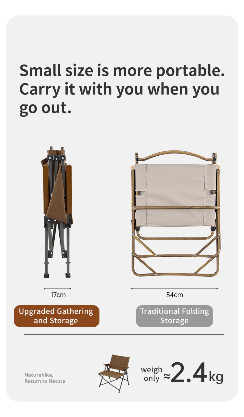 【新品訂購】暮望L04速開折疊椅 | 輕量化克米特椅 | 櫸木扶手露營椅 CNK2300JJ018