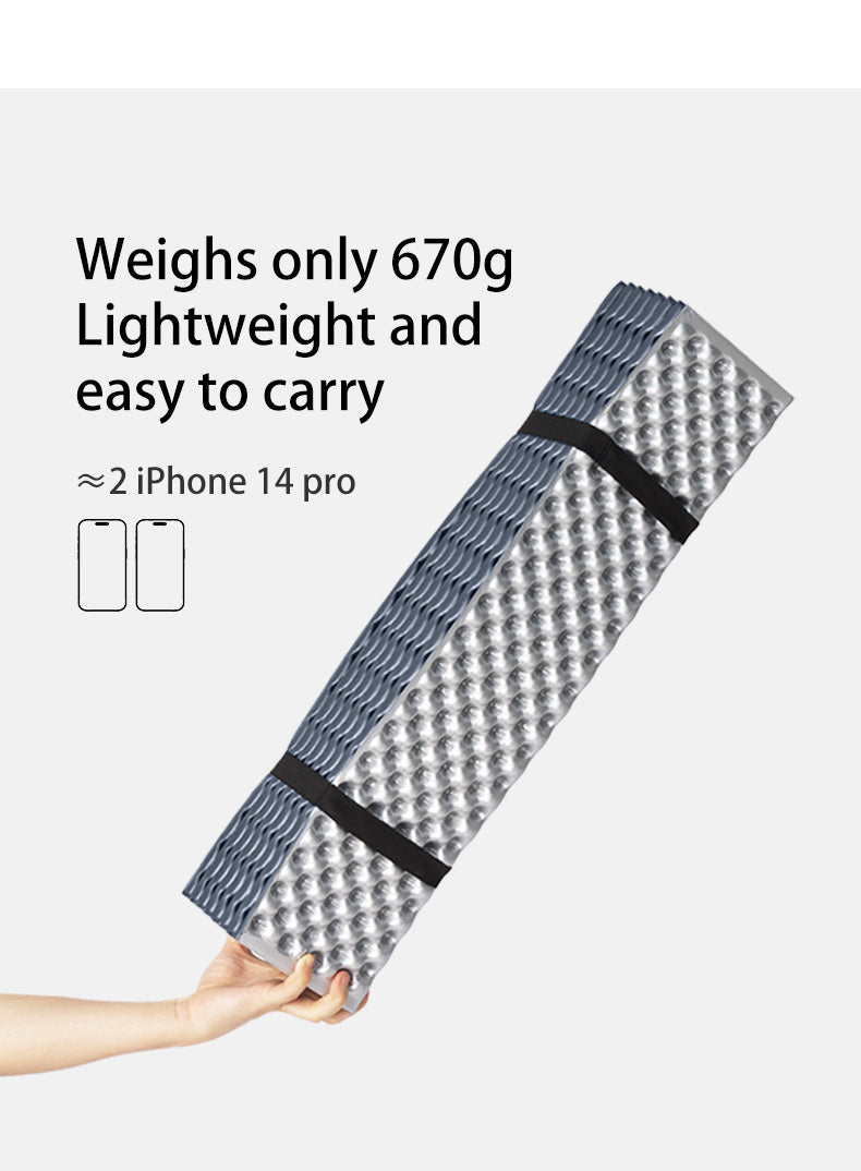 【Featured】單人蛋巢折疊式露營床墊 - 藍色/卡奇色