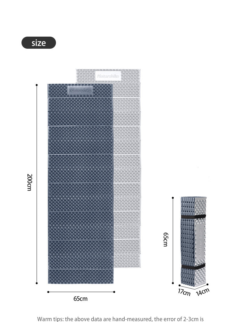 【Featured】單人蛋巢折疊式露營床墊 - 藍色/卡奇色