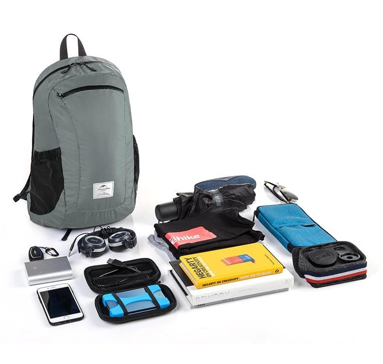 18L雲雁輕量防水摺疊背包 - 藍色/灰色/黑色