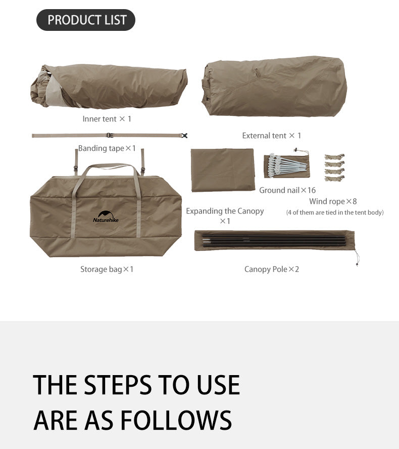 【Featured】鄉村風6.0 速開防水6人帳篷 (附帳篷柱)