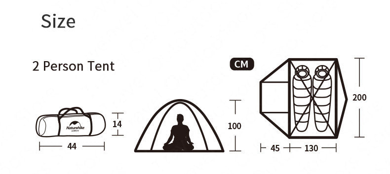 P Series P2 雙人帳篷 | 輕量2.1kg 鋁桿 | 露營裝備 NH18Z022-P
