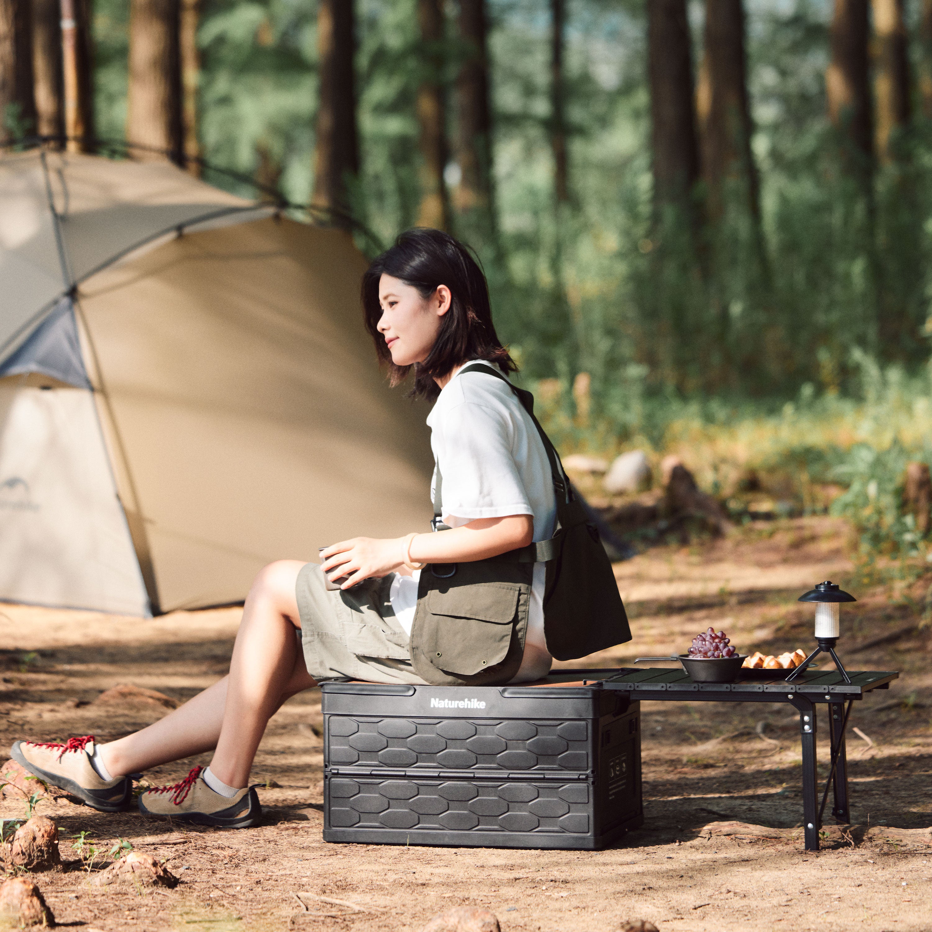 【新品訂購】二合一折疊儲物箱 (50L) 及木桌 | 7075 鋁合金露營收納 | CNK2450XB018