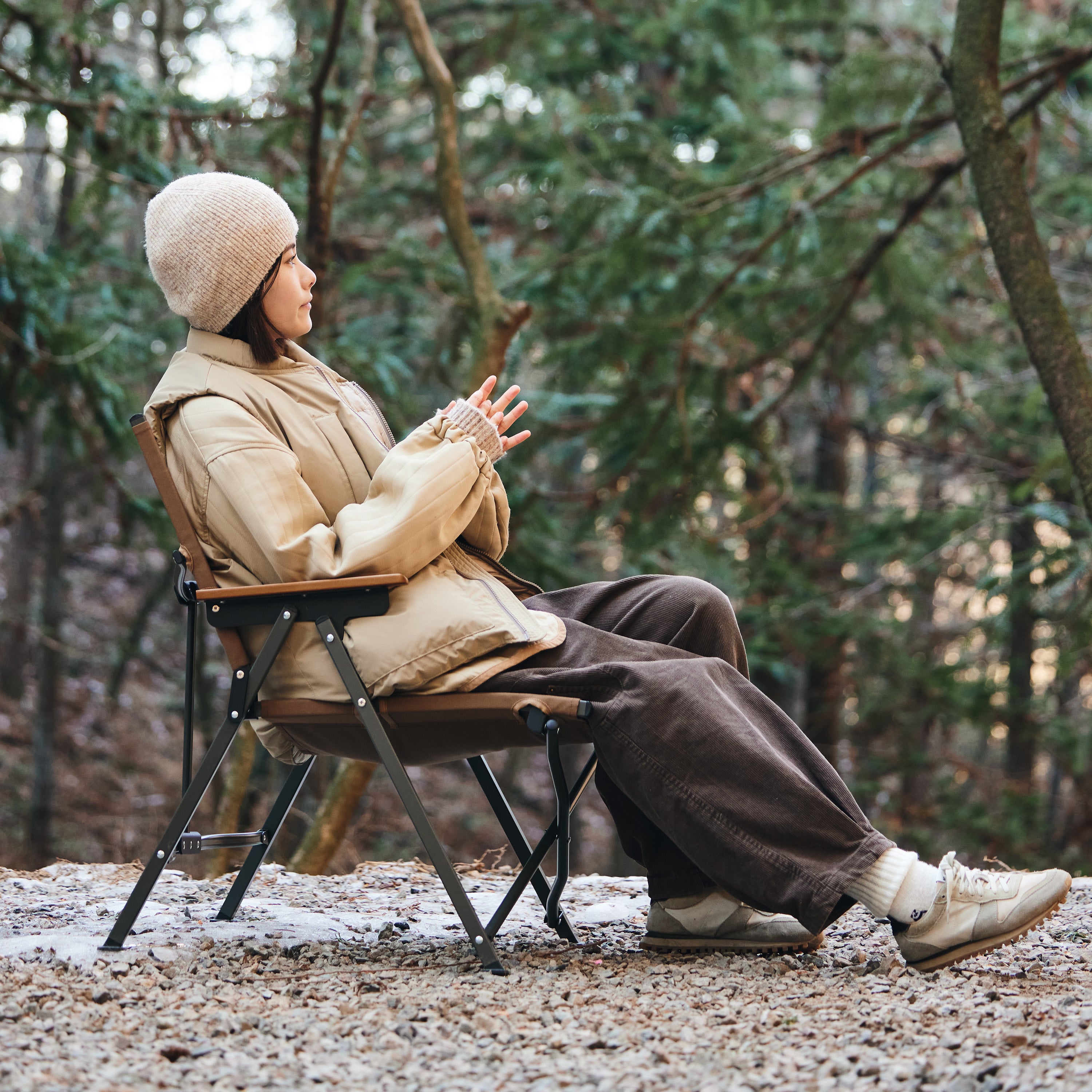 【新品訂購】暮望L04速開折疊椅 | 輕量化克米特椅 | 櫸木扶手露營椅 CNK2300JJ018