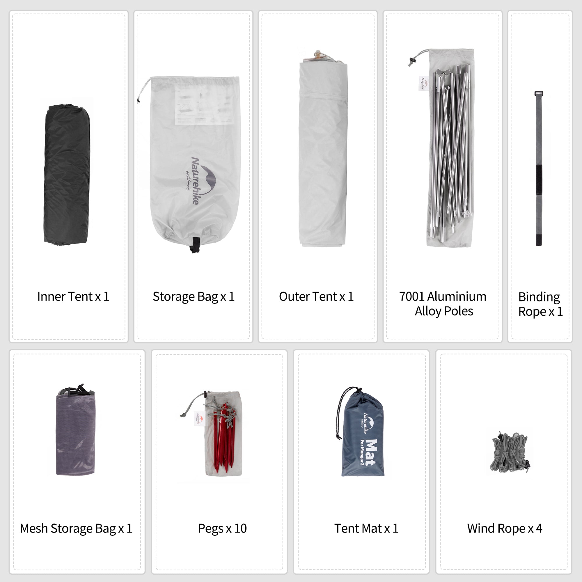 【Featured】Mongar 20D 超輕雙人帳篷 |約2.18kg PU4000mm防水 登山露營|NH17T007-M