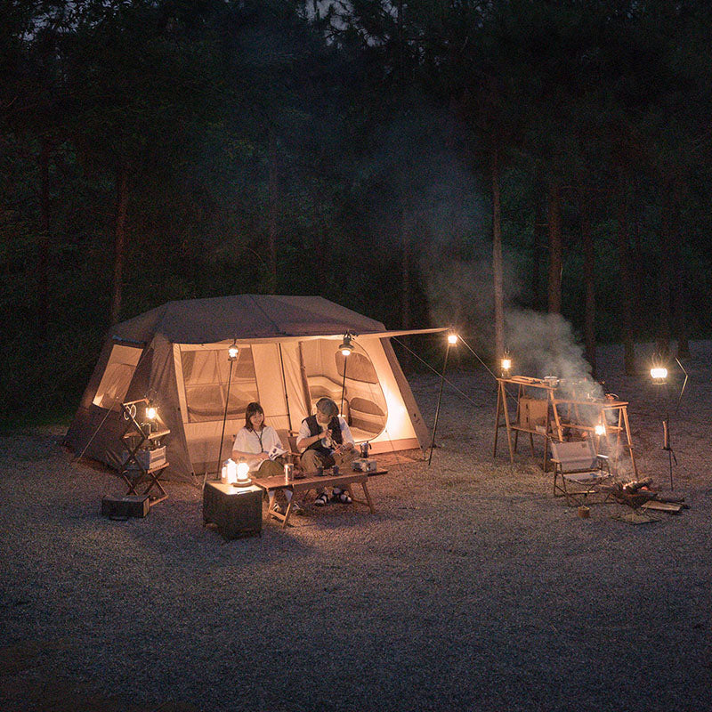 【Featured】鄉村風13.0 兩房一廳6-8人自動帳篷 (附帳篷柱)