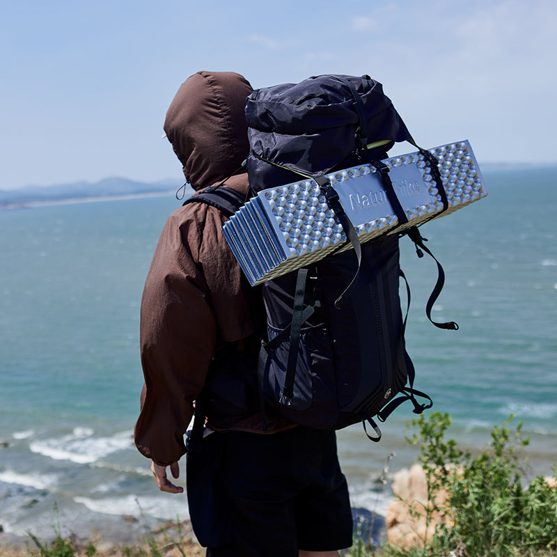 【Featured】單人蛋巢折疊式露營床墊 - 藍色/卡奇色