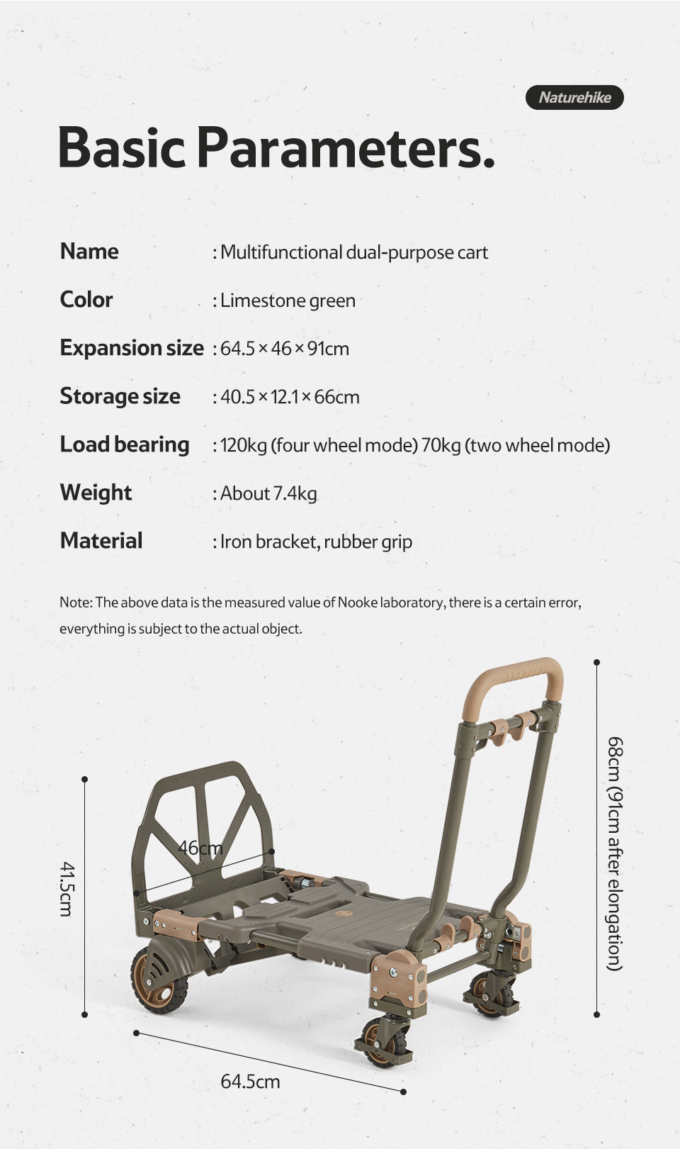 【新品訂購】 TC08二合一折疊滑輪手推車 ｜兩用露營搬運車CNH22JU024