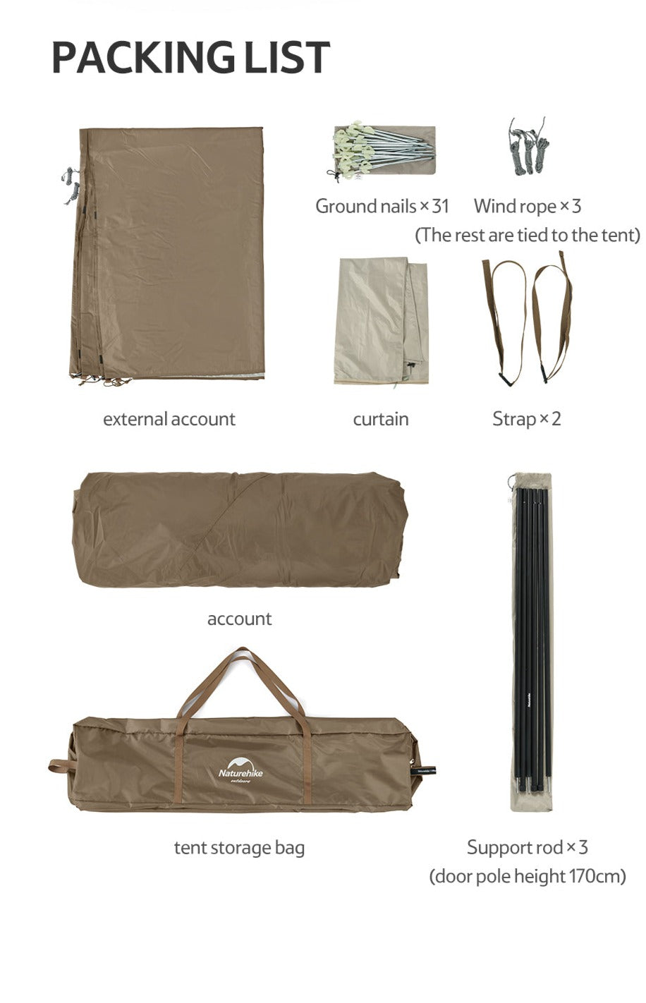 【Featured】鄉村風13.0 兩房一廳6-8人自動帳篷 (附帳篷柱)