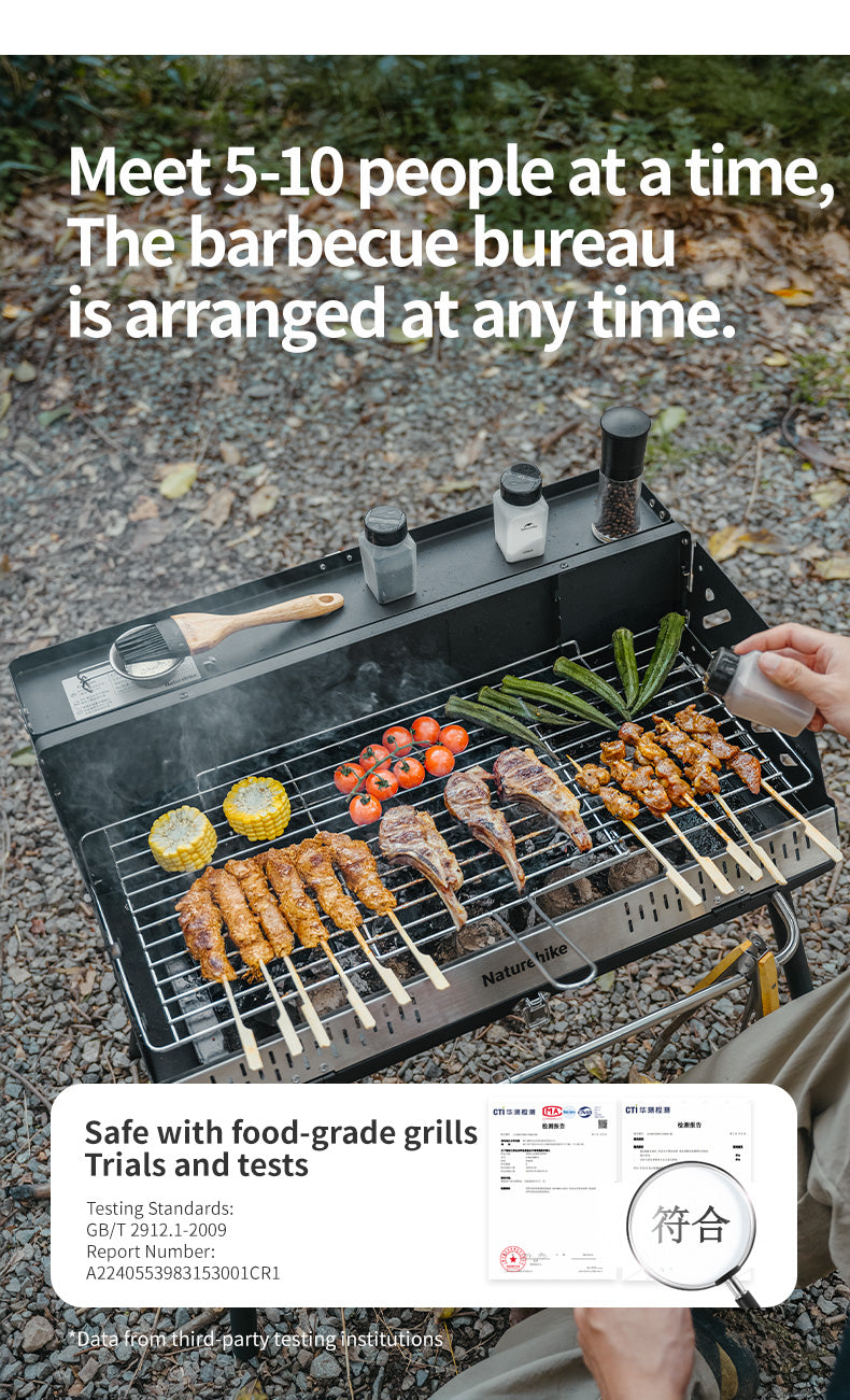【新品訂購】墨煙可摺疊立式燒烤架多功能折疊｜露營燒烤桌CNK2300015