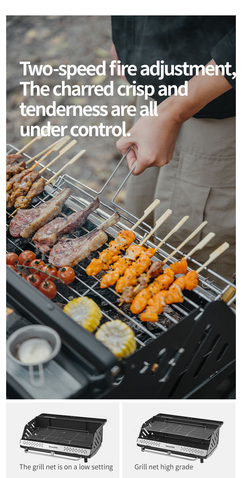 【新品訂購】墨煙可摺疊立式燒烤架多功能折疊｜露營燒烤桌CNK2300015