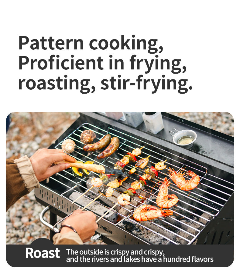 【新品訂購】墨煙可摺疊立式燒烤架多功能折疊｜露營燒烤桌CNK2300015