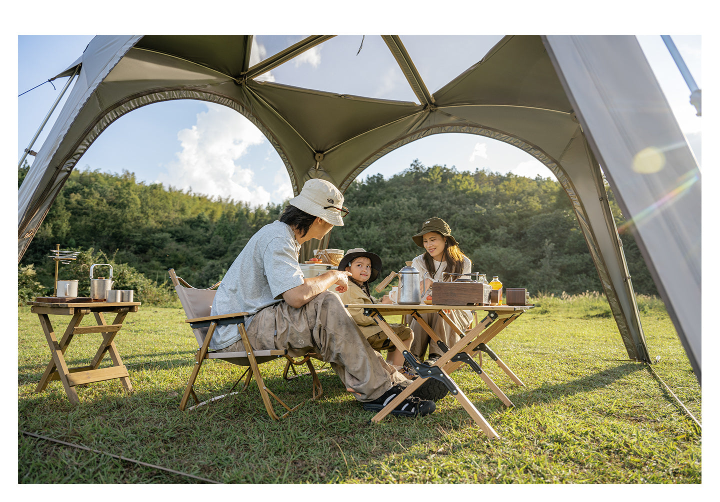 【新品訂購】四邊雲界自立速開天幕｜一體式快開｜戶外客廳 CNK230WS014