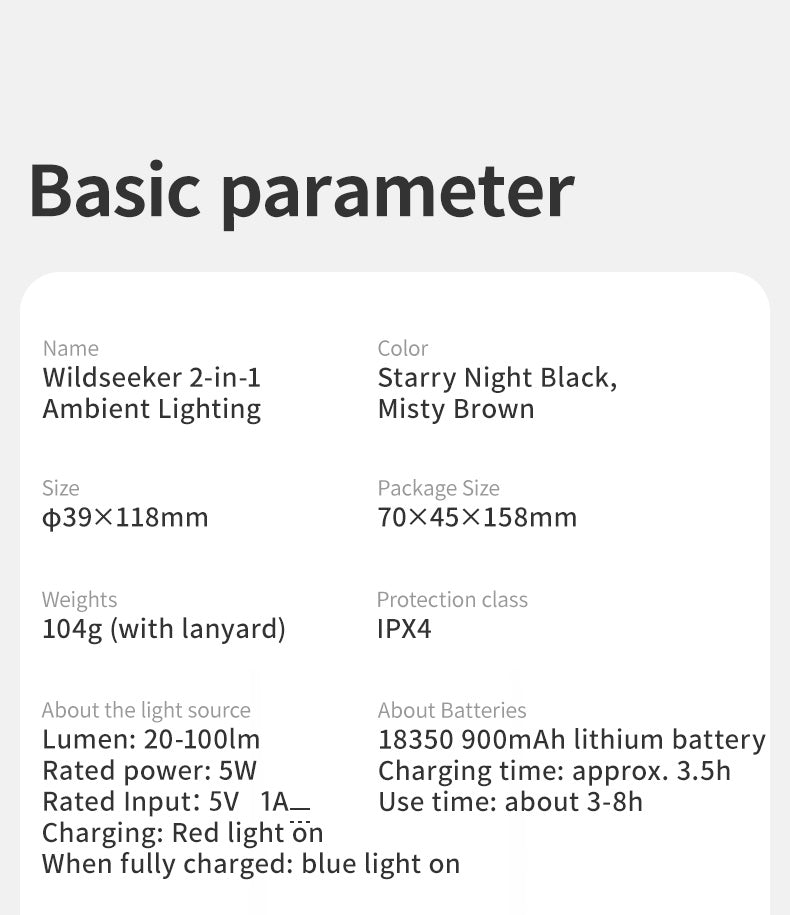 【新品訂購】尋野二合一氣氛燈 | 二檔調節 | 小巧便携 CNK2350ZM010