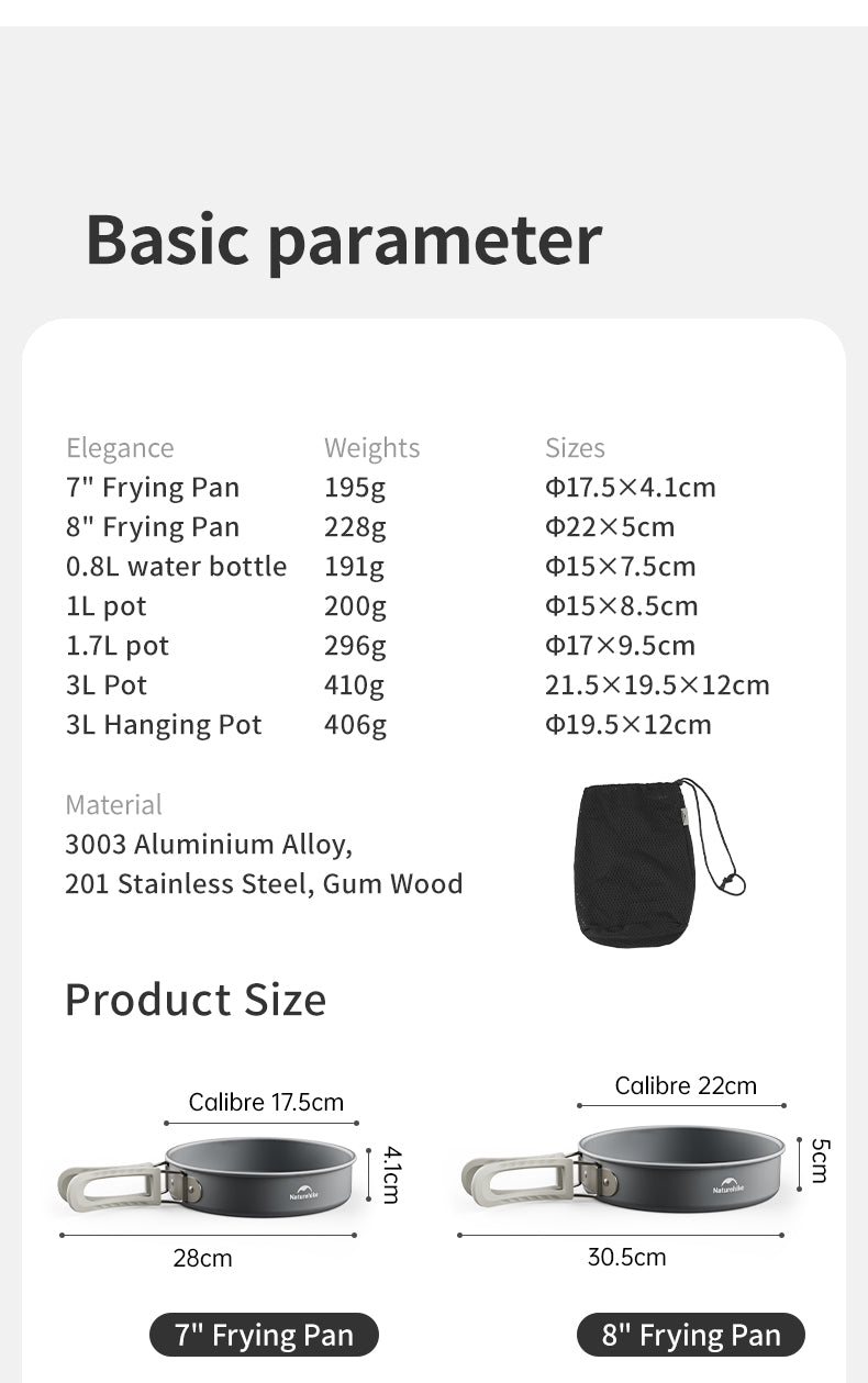 【新品訂購】鋁合金露營廚具套鍋 ｜野外煎煮套裝｜CNK2450CF010