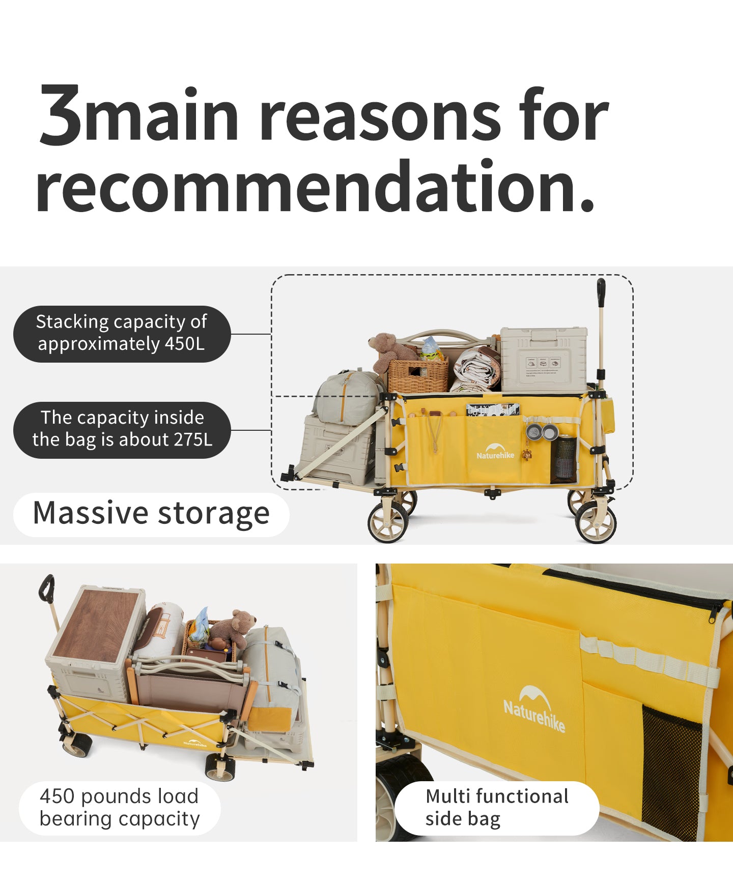 【新品訂購】露營車便携可折疊手推車｜可擴展後蓋｜大空間｜CNK2450JJ017