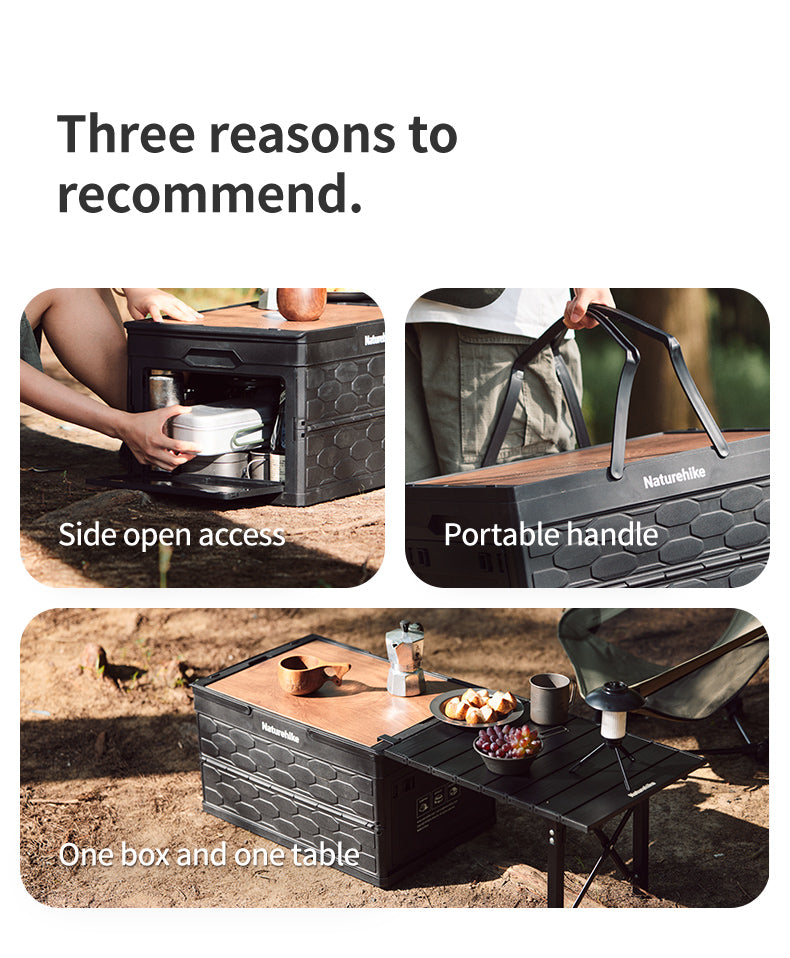 【新品訂購】二合一折疊儲物箱 (50L) 及木桌 | 7075 鋁合金露營收納 | CNK2450XB018