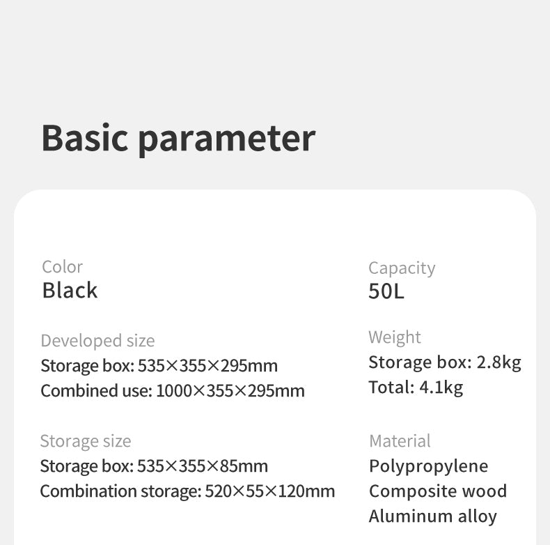 【新品訂購】二合一折疊儲物箱 (50L) 及木桌 | 7075 鋁合金露營收納 | CNK2450XB018
