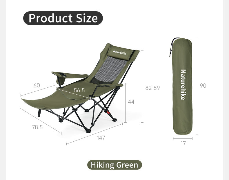 【新品訂購】T05 可躺椅附網狀頭枕腳墊 ｜戶外露營休閒椅 ｜CNK2550JJ023