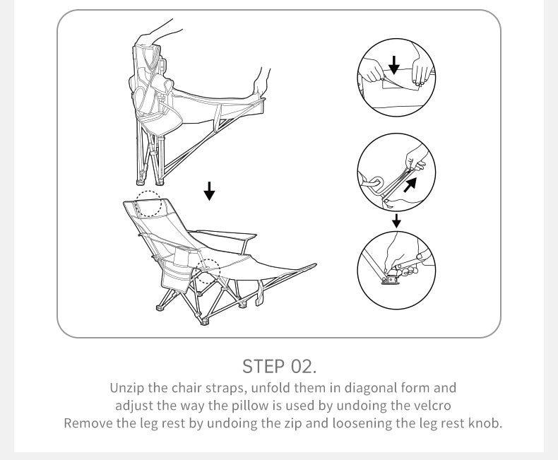 【新品訂購】T05 可躺椅附網狀頭枕腳墊 ｜戶外露營休閒椅 ｜CNK2550JJ023