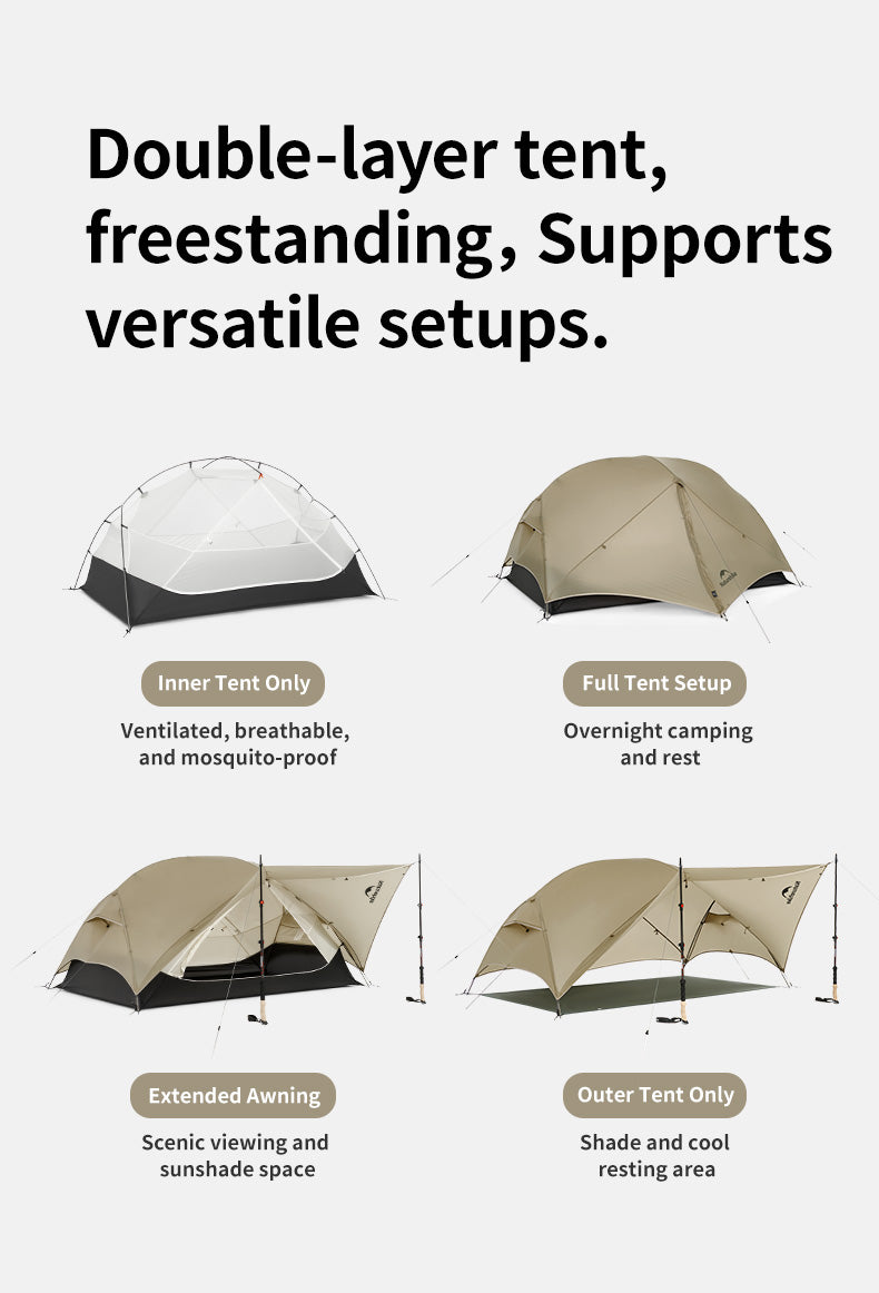 【新品訂購】自然雲up系列帳篷｜UL雙層2人露營帳篷便攜式超輕露營帳篷｜CNK2550WS016