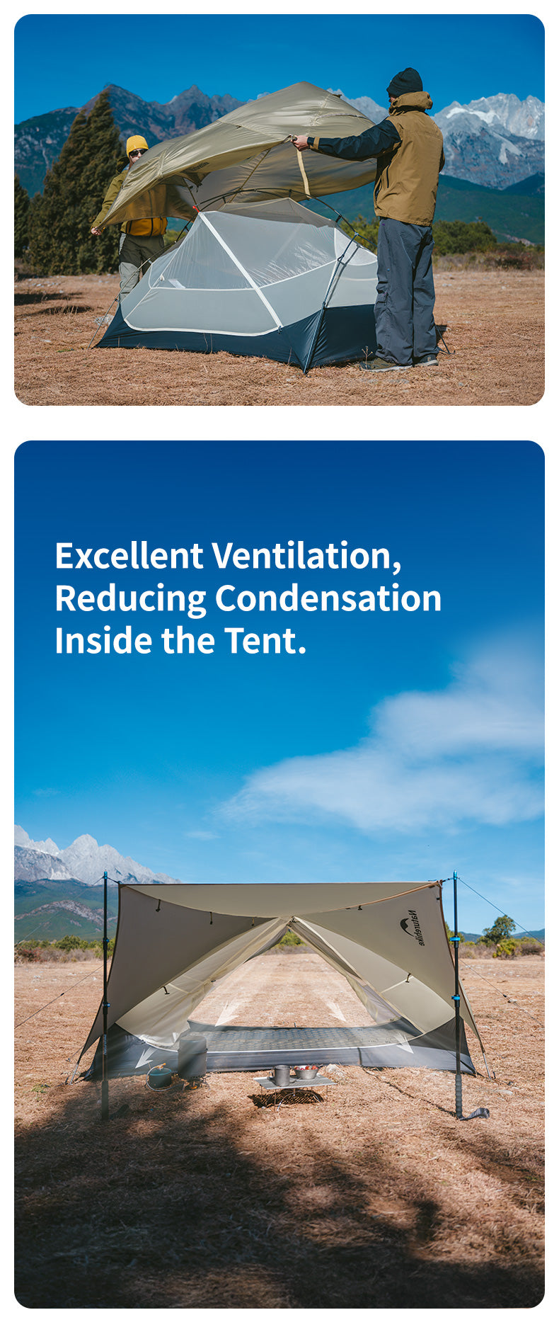 【新品訂購】自然雲up系列帳篷｜UL雙層2人露營帳篷便攜式超輕露營帳篷｜CNK2550WS016