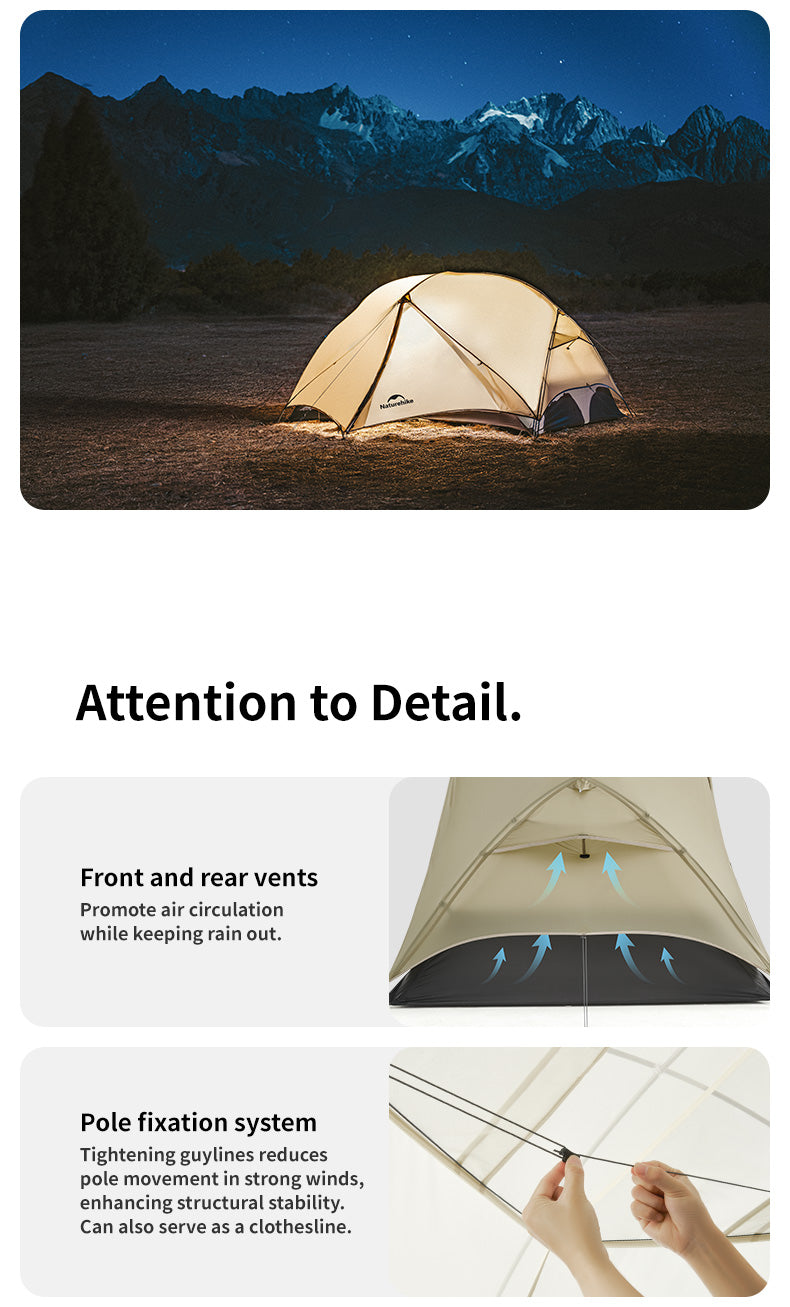 【新品訂購】自然雲up系列帳篷｜UL雙層2人露營帳篷便攜式超輕露營帳篷｜CNK2550WS016