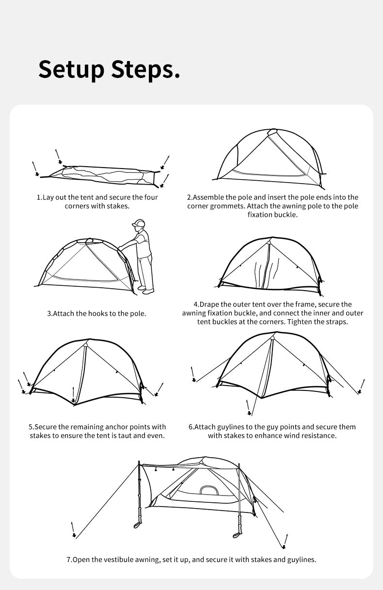 【新品訂購】自然雲up系列帳篷｜UL雙層2人露營帳篷便攜式超輕露營帳篷｜CNK2550WS016