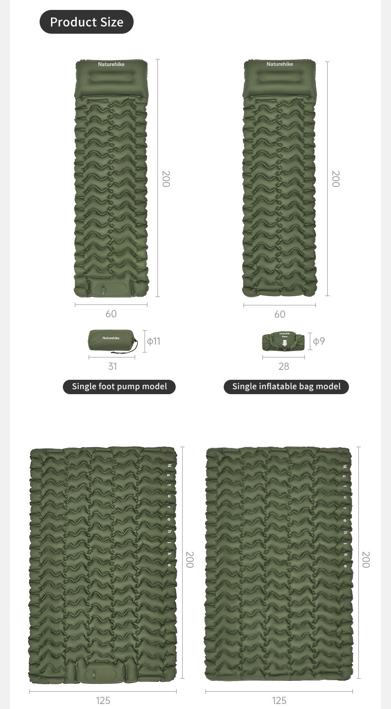 【新品訂購】 FC01 超輕充氣露營墊 | 附氣泵摺疊床墊 |CNK2550WS019