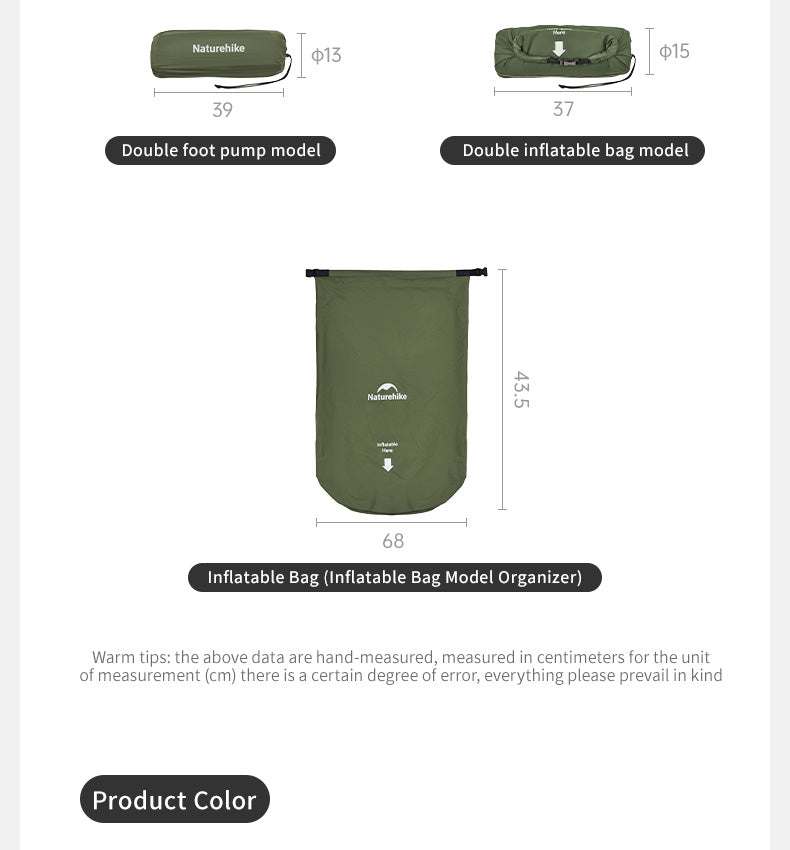 【新品訂購】 FC01 超輕充氣露營墊 | 附氣泵摺疊床墊 |CNK2550WS019