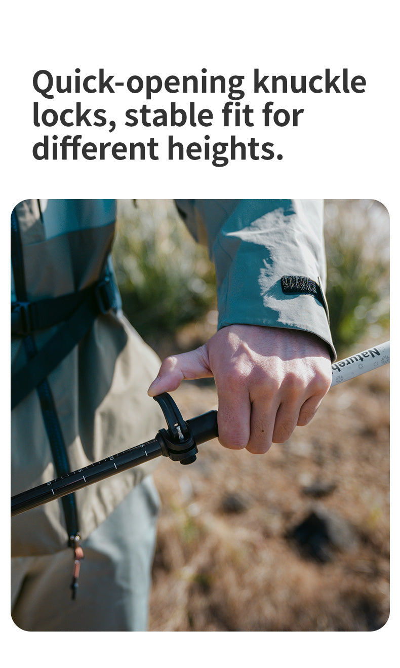 【新品訂購】ST06長手把碳纖維鋁合金三節外鎖行山杖 ｜NH17D006-D