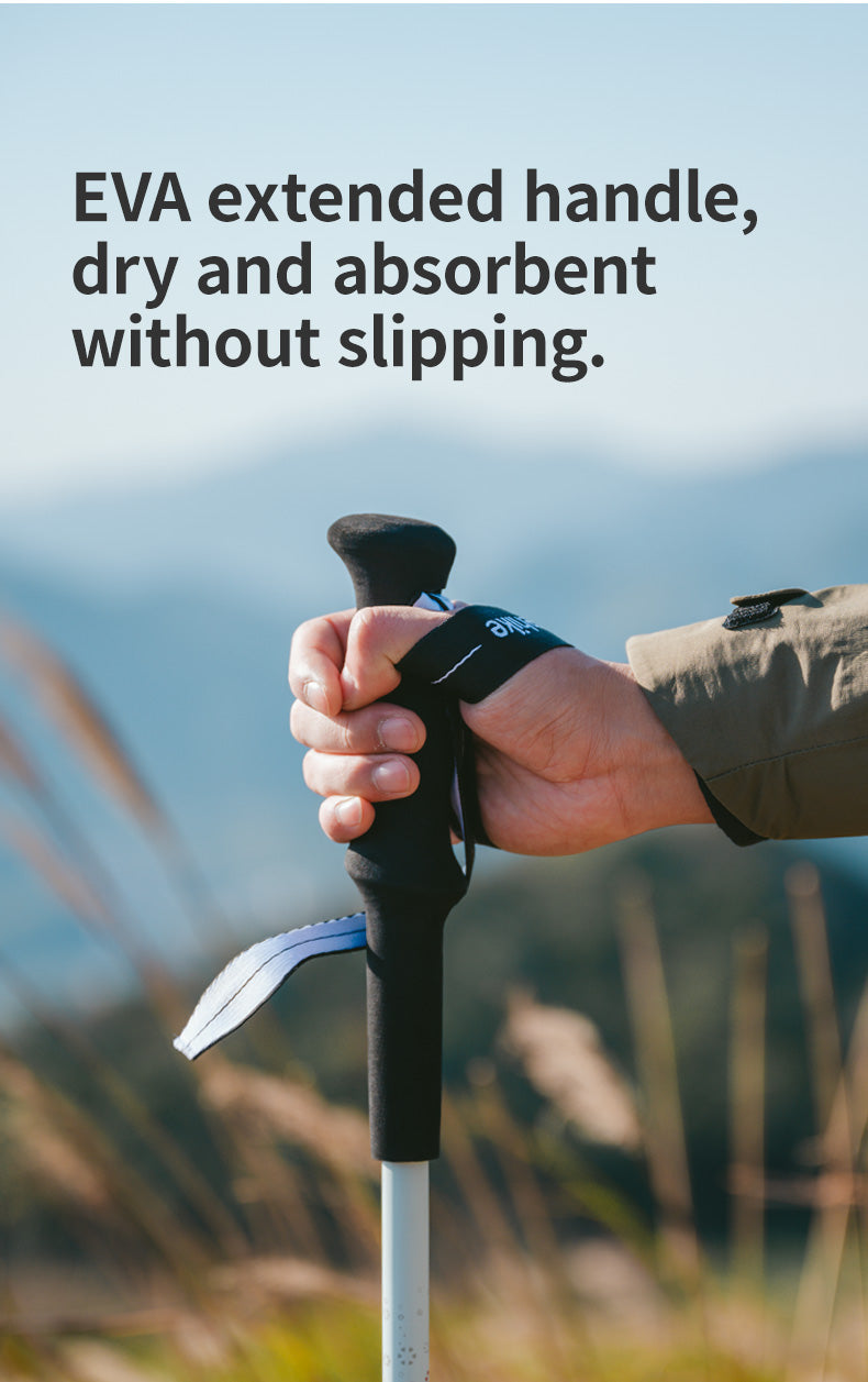 【新品訂購】ST06長手把碳纖維鋁合金三節外鎖行山杖 ｜NH17D006-D