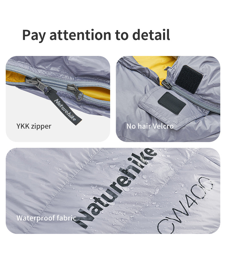 【新品訂購】輕量化 方形 羽絨被 睡袋 M/L 碼 ｜CW400 露營 保暖 信封式｜NH18C400-D