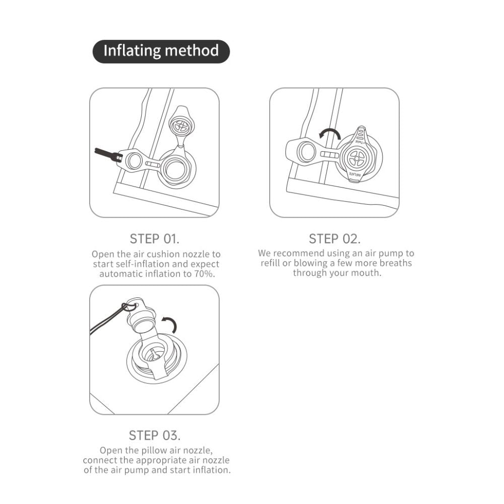 自動充氣露營床墊 | 內附枕頭 | 多碼多色選擇 CNK2550WS025