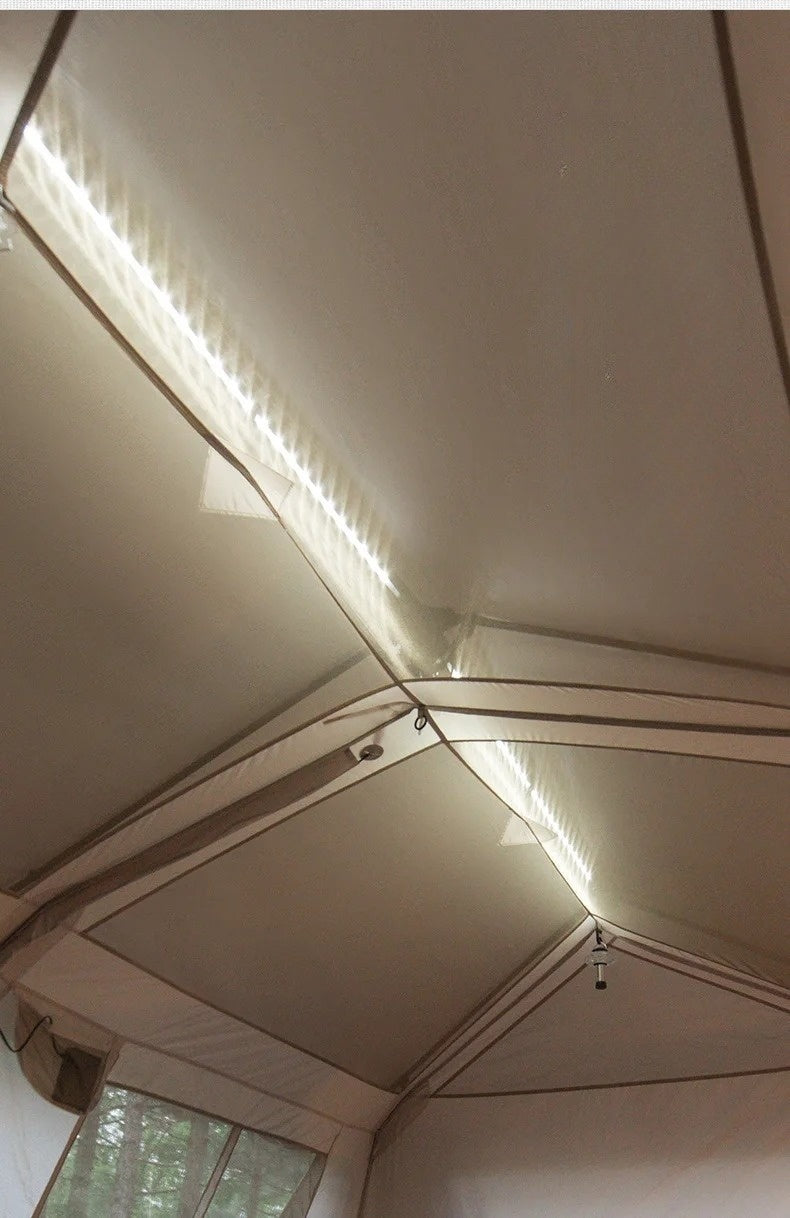 【Featured】鄉村風13.0 兩房一廳6-8人自動帳篷 (附帳篷柱)