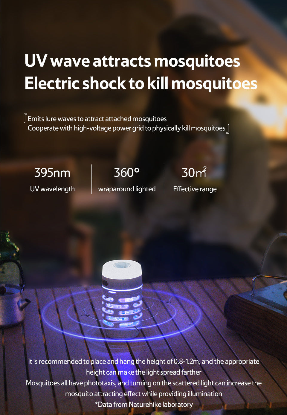 USB戶外三段燈模式滅蚊燈 - 綠色/卡奇色