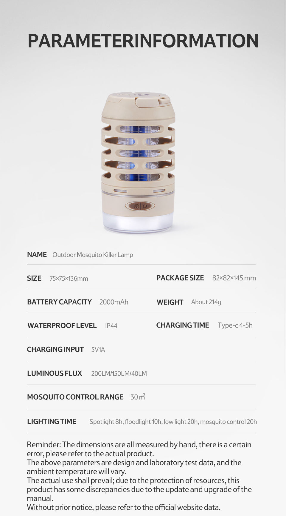 USB戶外三段燈模式滅蚊燈 - 綠色/卡奇色