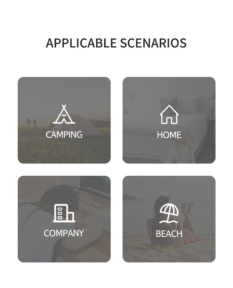 Q002露營自動充氣床墊(連枕頭) - 藍色